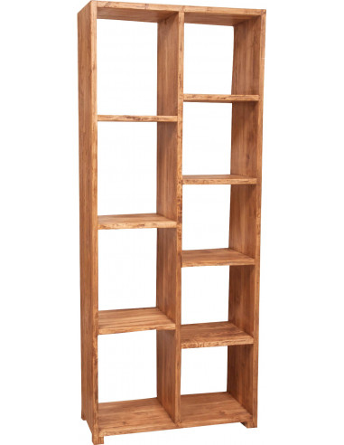 Libreria in legno massello di tiglio finitura naturale 82x36x201 cm