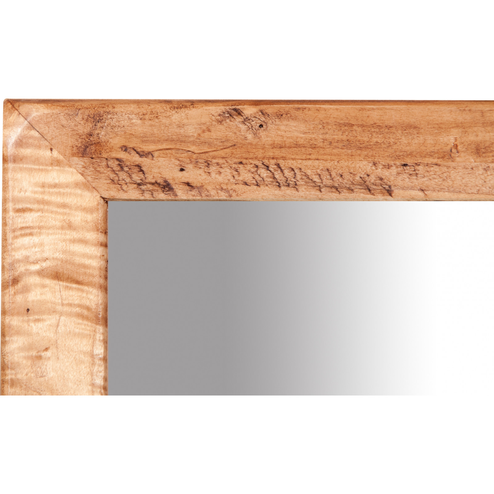 Espejo rectangular de madera maciza de tilo acabado con efecto natural