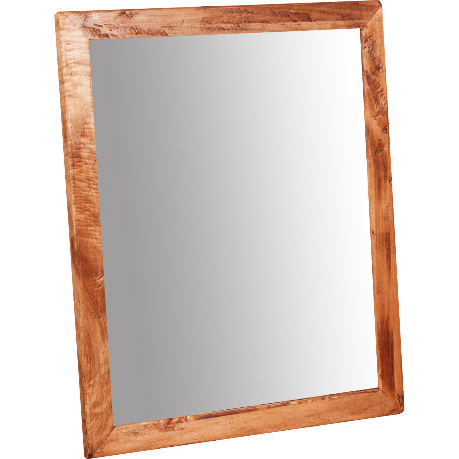 Espejo rectangular de madera maciza de tilo acabado con efecto natural