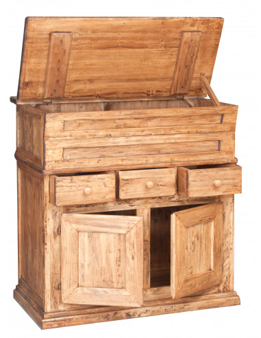 Madia in legno massello di tiglio finitura naturale 100x55x101 cm Madia in legno massello di tiglio finitura naturale 100x55x101 cm