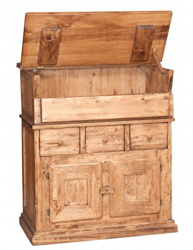 Madia in legno massello di tiglio finitura naturale 81x45x92 cm Madia in legno massello di tiglio finitura naturale 81x45x92 cm