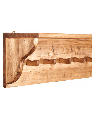 Attaccapanni a mensola in legno massello di tiglio finitura naturale 200x22x27 cm Attaccapanni a mensola in legno massello di tiglio finitura naturale 200x22x27 cm