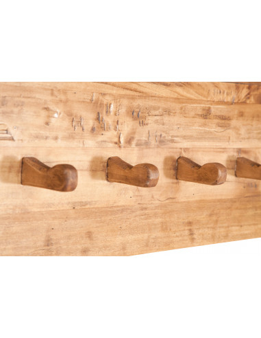 Attaccapanni a mensola in legno massello di tiglio finitura naturale 200x22x27 cm Attaccapanni a mensola in legno massello di tiglio finitura naturale 200x22x27 cm