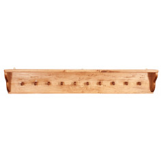 Attaccapanni a mensola in legno massello di tiglio finitura naturale 157x22x25 cm