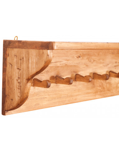 Attaccapanni a mensola in legno massello di tiglio finitura naturale 157x22x25 cm Attaccapanni a mensola in legno massello di tiglio finitura naturale 157x22x25 cm