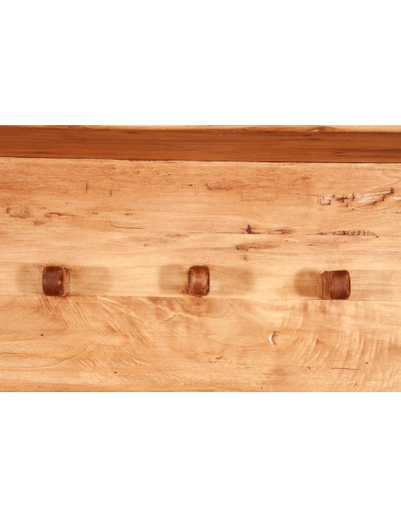Attaccapanni a mensola in legno massello di tiglio finitura naturale 157x22x25 cm