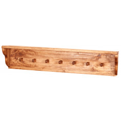 Attaccapanni a mensola in legno massello di tiglio finitura naturale 145x22x27 cm