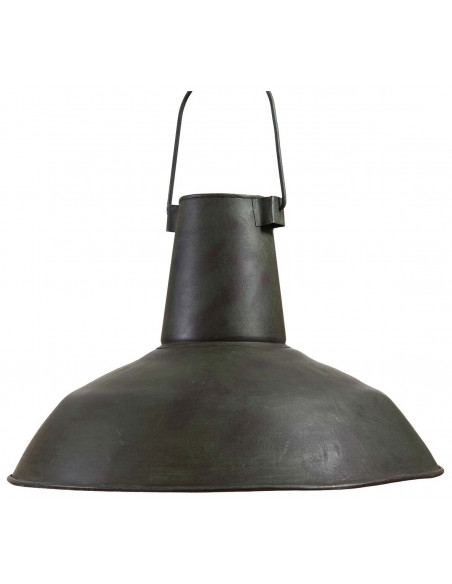Lampadario Industrial a sospensione non elettrificato L50xPR50xH30 cm in ferro finitura verde anticata