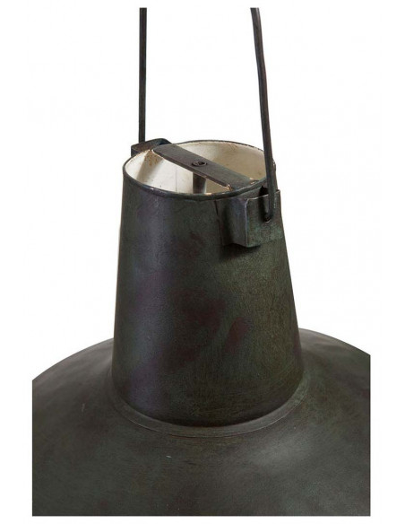 Lampadario Industrial a sospensione non elettrificato L50xPR50xH30 cm in ferro finitura verde anticata
