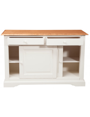 Aparador do país em madeira maciça de Linden Anti -White Acabamento natural acabamento natural 142x50x90 cm Aparador do país em madeira maciça de Linden Anti -White Acabamento natural acabamento natural 142x50x90 cm