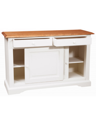 Aparador do país em madeira maciça de Linden Anti -White Acabamento natural acabamento natural 142x50x90 cm Aparador do país em madeira maciça de Linden Anti -White Acabamento natural acabamento natural 142x50x90 cm