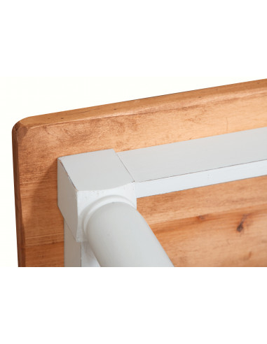 Mesa de fumar country em madeira maciça de cal, estrutura branca antiga, tampo com acabamento natural 90x50x45 cm Mesa de fumar country em madeira maciça de cal, estrutura branca antiga, tampo com acabamento natural 90x50x45 cm