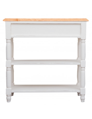 Mesa de centro country em madeira maciça de limão, estrutura branca antiga, tampo com acabamento natural 80x38x80 cm Mesa de centro country em madeira maciça de limão, estrutura branca antiga, tampo com acabamento natural 80x38x80 cm