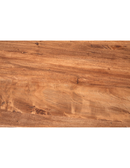 Mesa de cabeceira country em madeira maciça de limão, estrutura branca, tampo com acabamento natural, 56x36x66 cm