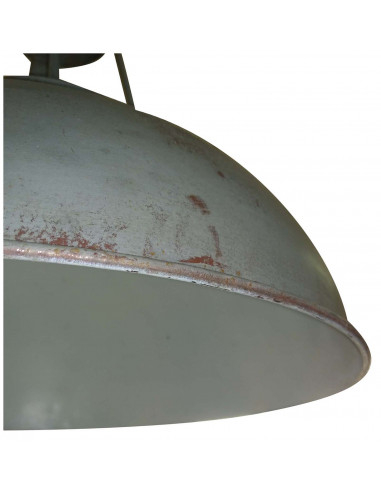Lampadario Industrial a sospensione non elettrificato L46xPR46xH40 cm in ferro finitura bianca anticata Lampadario Industrial a sospensione non elettrificato L46xPR46xH40 cm in ferro finitura bianca anticata