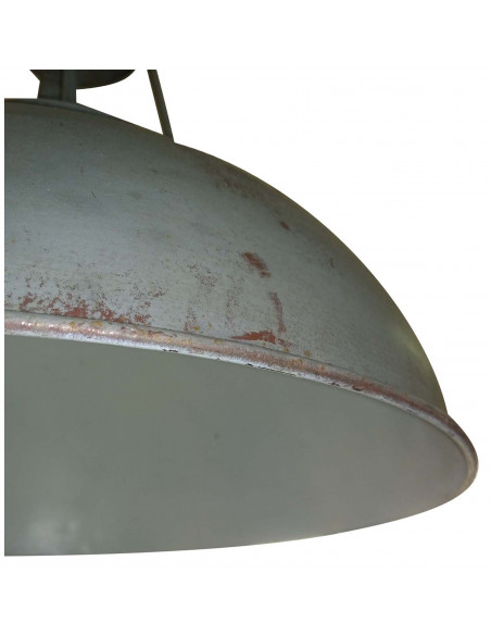 Lampadario Industrial a sospensione non elettrificato L46xPR46xH40 cm in ferro finitura bianca anticata