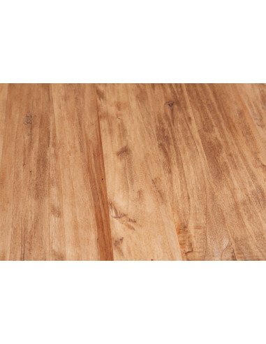 Credenza Country in legno massello di tiglio struttura bianca anticata piano naturale 123x42x92,5 cm Credenza Country in legno massello di tiglio struttura bianca anticata piano naturale 123x42x92,5 cm