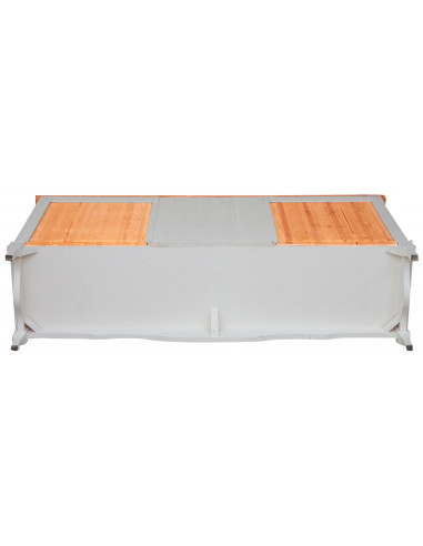 Aparador country em madeira maciça de limão, estrutura branca antiga, tampo com acabamento natural 160x42x90 cm Aparador country em madeira maciça de limão, estrutura branca antiga, tampo com acabamento natural 160x42x90 cm