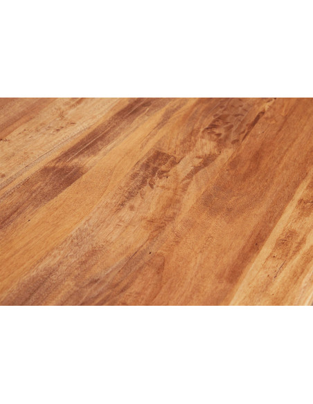 Cômoda country em madeira maciça de limão com estrutura branca antiga e tampo com acabamento em nogueira 107x47x80 cm