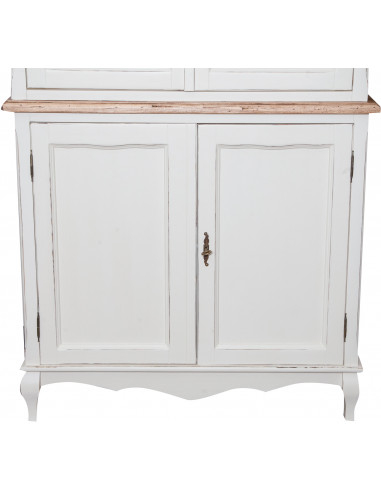 Credenza in legno massello di tiglio struttura bianca piano finitura naturale 100x38x200 cm Credenza in legno massello di tiglio struttura bianca piano finitura naturale 100x38x200 cm