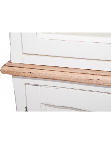Credenza in legno massello di tiglio struttura bianca piano finitura naturale 100x38x200 cm Credenza in legno massello di tiglio struttura bianca piano finitura naturale 100x38x200 cm