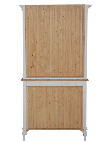 Credenza in legno massello di tiglio struttura bianca piano finitura naturale 100x38x200 cm Credenza in legno massello di tiglio struttura bianca piano finitura naturale 100x38x200 cm