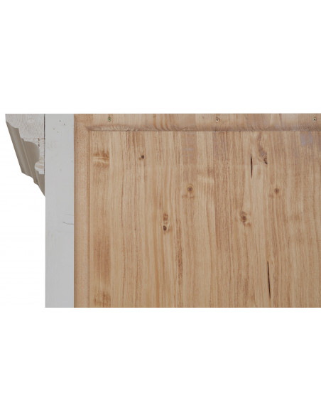 Credenza in legno massello di tiglio struttura bianca piano finitura naturale 100x38x200 cm