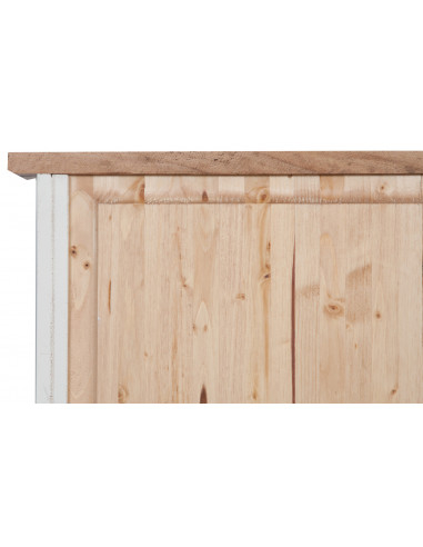 Estante pequena Country em madeira maciça de limão, estrutura branca antiga, tampo com acabamento natural 68x25x98 cm Estante pequena Country em madeira maciça de limão, estrutura branca antiga, tampo com acabamento natural 68x25x98 cm