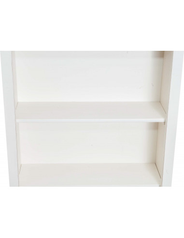 Piccola libreria Country in legno massello di tiglio struttura bianca anticata piano finitura naturale 68x25x98 cm Piccola libreria Country in legno massello di tiglio struttura bianca anticata piano finitura naturale 68x25x98 cm