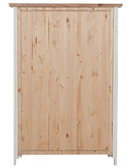 Stipetto Country in legno massello di tiglio struttura bianca anticata piano finitura naturale 68x25x98 cm