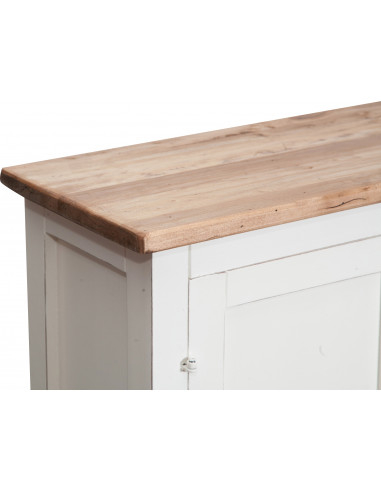 Stipetto Country in legno massello di tiglio struttura bianca anticata piano finitura naturale 68x25x98 cm Stipetto Country in legno massello di tiglio struttura bianca anticata piano finitura naturale 68x25x98 cm