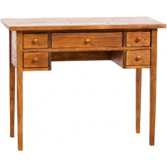 Writing desk in solid lime wood walnut finish by Biscottini.it