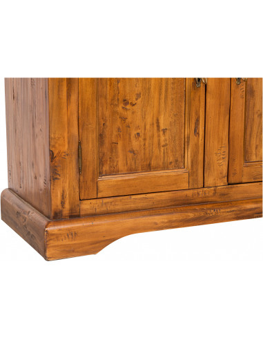 Credenza Country in legno massello di tiglio finitura noce 110x45x103 cm Credenza Country in legno massello di tiglio finitura noce 110x45x103 cm
