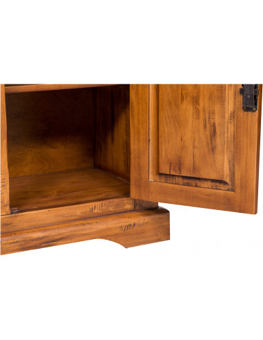 Credenza Country in legno massello di tiglio finitura noce 110x45x103 cm Credenza Country in legno massello di tiglio finitura noce 110x45x103 cm