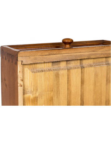 Credenza Country in legno massello di tiglio finitura noce 202x45x103 cm Credenza Country in legno massello di tiglio finitura noce 202x45x103 cm