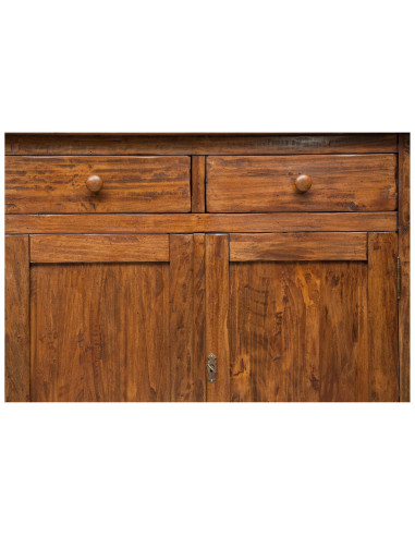 Vetrina credenza in legno massello di tiglio finitura noce 107x43x238 cm Vetrina credenza in legno massello di tiglio finitura noce 107x43x238 cm