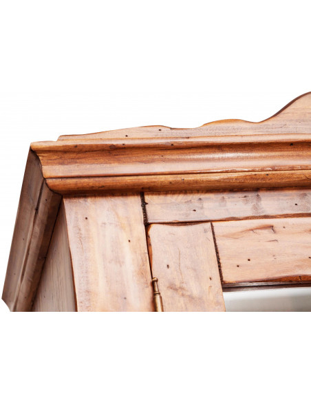 Vetrina credenza in legno massello di tiglio finitura noce 107x43x238 cm