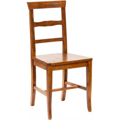 Sedia Country con struttura in faggio e seduta in legno massello di tiglio finitura noce L45xPR43xH92 cm