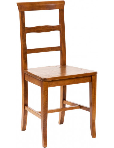 Sedia Country con struttura in faggio e seduta in legno massello di tiglio finitura noce L45xPR43xH92 cm