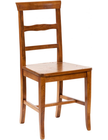 Sedia Country con struttura in faggio e seduta in legno massello di tiglio finitura noce L45xPR43xH92 cm