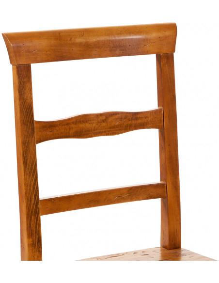 Sedia Country con struttura in faggio e seduta in legno massello di tiglio finitura noce L45xPR43xH92 cm
