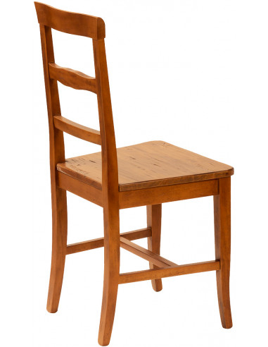 Sedia Country con struttura in faggio e seduta in legno massello di tiglio finitura noce L45xPR43xH92 cm Sedia Country con struttura in faggio e seduta in legno massello di tiglio finitura noce L45xPR43xH92 cm
