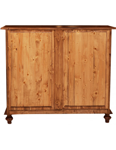 Comò Country in legno massello di tiglio finitura noce 114x49x99 cm Comò Country in legno massello di tiglio finitura noce 114x49x99 cm