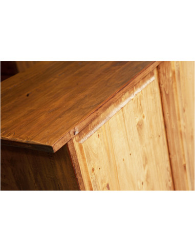 Comò Country in legno massello di tiglio finitura noce 114x49x99 cm Comò Country in legno massello di tiglio finitura noce 114x49x99 cm