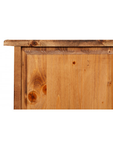 Comodino Country in legno massello di tiglio finitura noce 50x35x75 cm Comodino Country in legno massello di tiglio finitura noce 50x35x75 cm