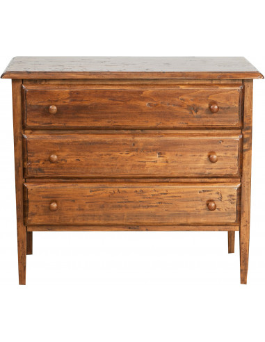 Cômoda country em madeira maciça de limão, acabamento em nogueira 100x48x85 cm Cômoda country em madeira maciça de limão, acabamento em nogueira 100x48x85 cm