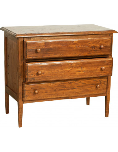 Cômoda country em madeira maciça de limão, acabamento em nogueira 100x48x85 cm Cômoda country em madeira maciça de limão, acabamento em nogueira 100x48x85 cm