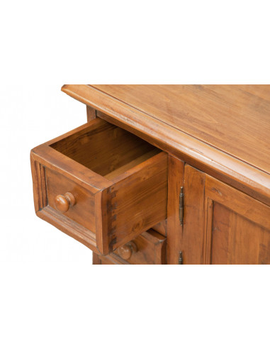 Mobile porta tv Country in legno massello di tiglio finitura noce 150x51x56 cm Mobile porta tv Country in legno massello di tiglio finitura noce 150x51x56 cm