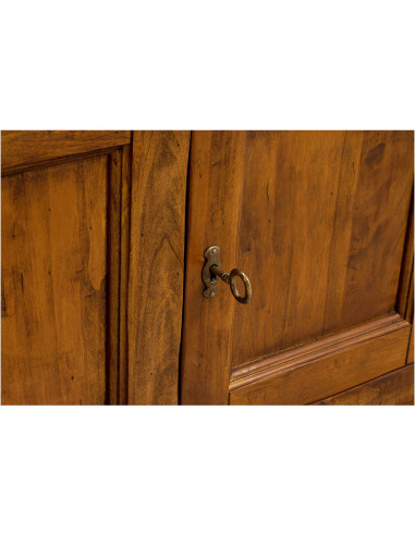 Mobile porta tv Country in legno massello di tiglio finitura noce 150x51x56 cm Mobile porta tv Country in legno massello di tiglio finitura noce 150x51x56 cm