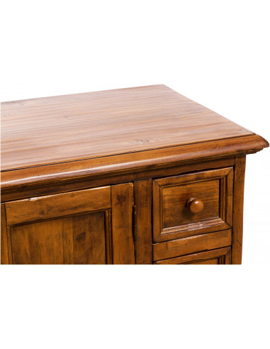 Mobile porta tv Country in legno massello di tiglio finitura noce 150x51x56 cm Mobile porta tv Country in legno massello di tiglio finitura noce 150x51x56 cm